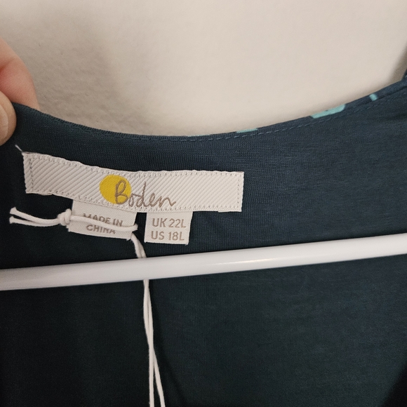 NWT Boden Teal Printed Long-Sleeve Maxi Dress Size 18L - Picture 7 of 7